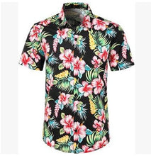 Load image into Gallery viewer, Men Hawaiian Short Sleeve Shirt Summer Floral Printed Beach Sea Shirt