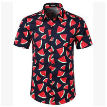 Load image into Gallery viewer, Men Hawaiian Short Sleeve Shirt Summer Floral Printed Beach Sea Shirt